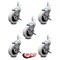 Service Caster 3 Inch Thermoplastic Wheel 12mm Threaded Stem Caster Set with Brakes SCC, 5PK SCC-TS05S310-TPRS-SLB-M1215-5 - alternate 3